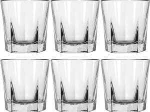 Madcube (Pack of 6) Classic Design Pentagon Base Glass Set Water/Juice ...