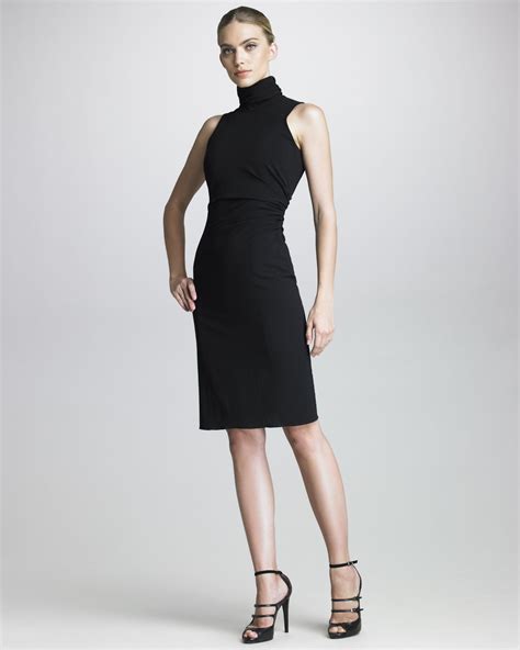 Sleeveless Turtleneck Chiffon Dress at Margaret Steen blog