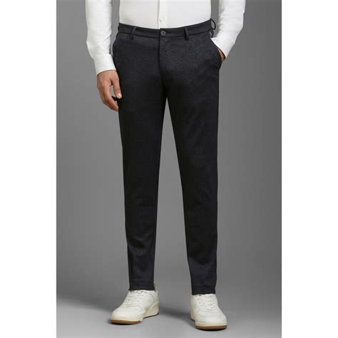 Buy Louis Philippe Men Grey Slim Fit Flat Front Casual Trouser Online