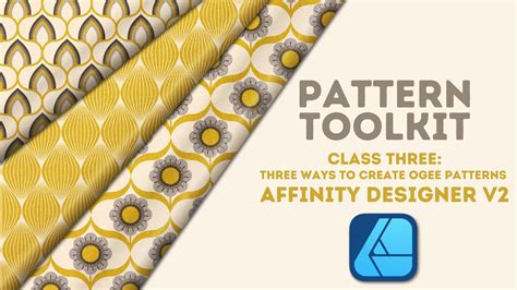 Surface Pattern Design in Affinity Designer V2 | Ogee Patterns Three ...