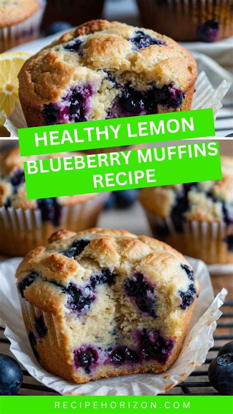Healthy Lemon Blueberry Muffins Recipe - Recipe Horizon | Recipe in ...
