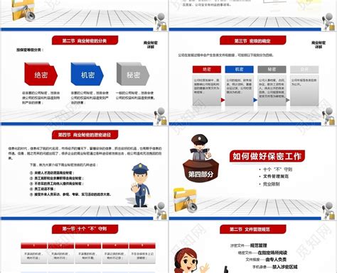 红蓝色保密宣传商业秘密保密 PPT下载 - 觅知网