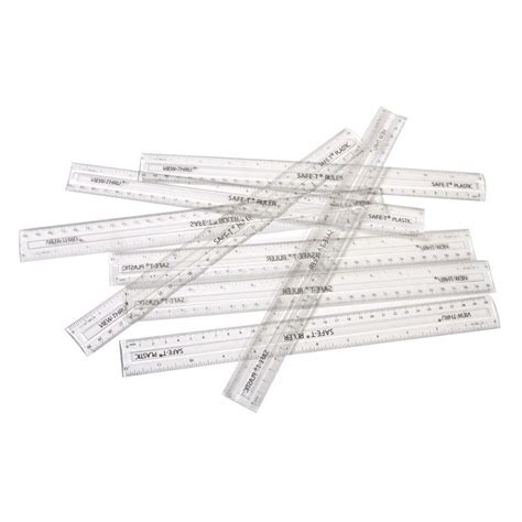 Buy hand2mind 12 inch Transparent Safe-T Semiflexible Plastic Rulers ...
