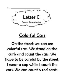 Letter C Reading Comprehension Passages by teachlearnglow | TPT