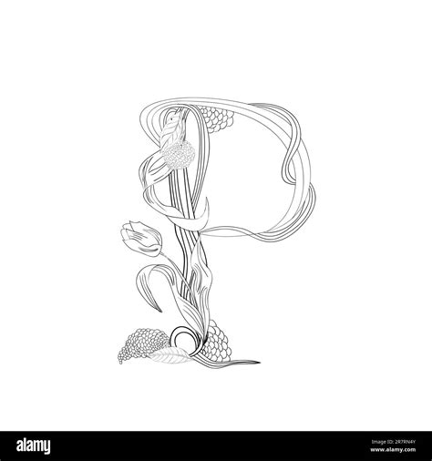 Floral font, Letter P Stock Vector Image & Art - Alamy