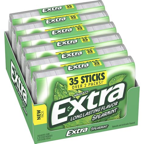 Extra Spearmint Sugarfree Gum, 35 Count (Pack of 6) piece - Walmart.com