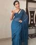 Navy Teal Blue Pure Soft Georgette Ready To Wear Saree – Sareewave