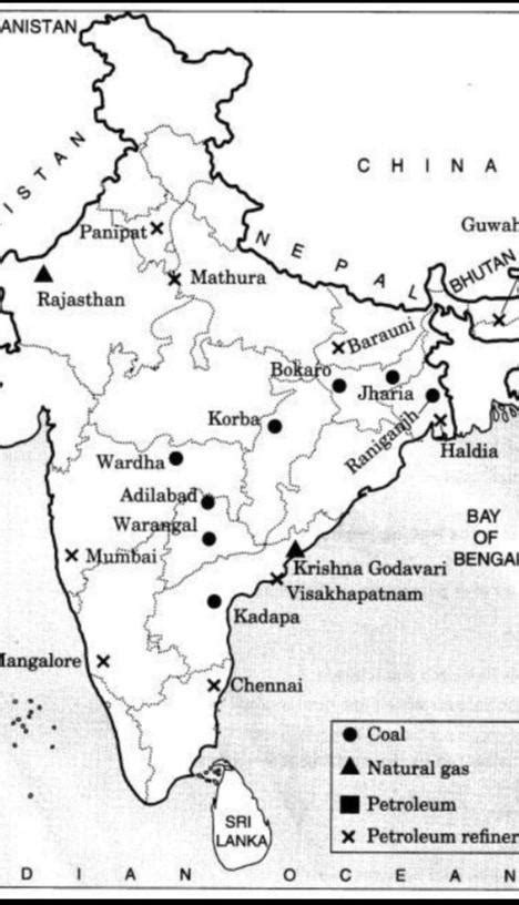 Get an outline map of India. Mark the places in the map wherecoal ...