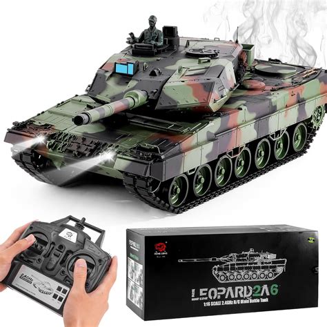 Amazon.com: BESTYMXY Remote Control Tank, Henglong German Leopard 2A6 Main Battle Tank, 1/16 2 ...