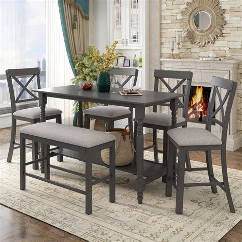 Stylish 6 Person Kitchen Table with Chairs for Modern Dining