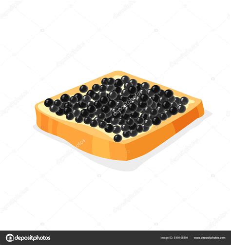 Sandwich Butter Black Caviar Fish Sturgeon Roe Healthy Luxury Delicacy Stock Vector Image by ...