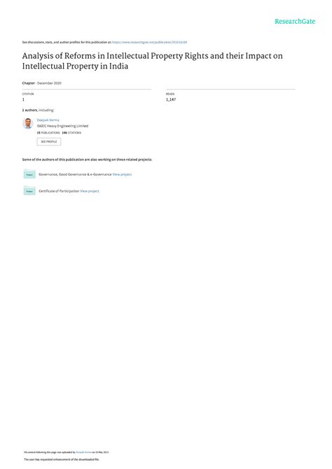 Analysisof Reformsin Intellectual Property Rightsandtheir Impacton ...