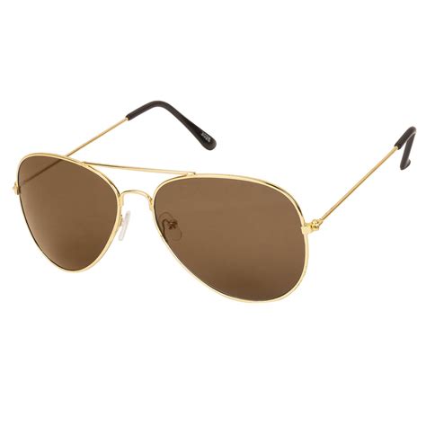ARZONAI Classic Aviator Shape Golden-Brown UV Protection Sunglasses For ...