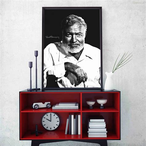 Ernest Hemingway Art Print With Signature American Novelist Poster the ...