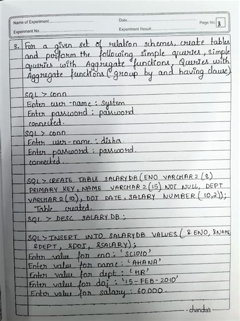 DBMS 3rd program - Name of Experiment.... Experiment No. 3 a |SQL ...