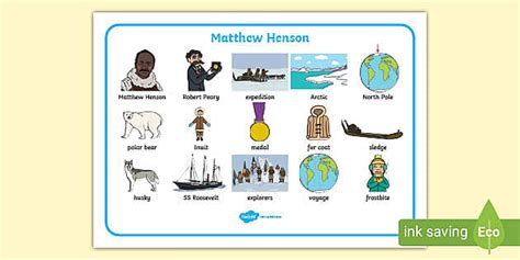 Matthew Henson Word Mat (teacher made) - Twinkl