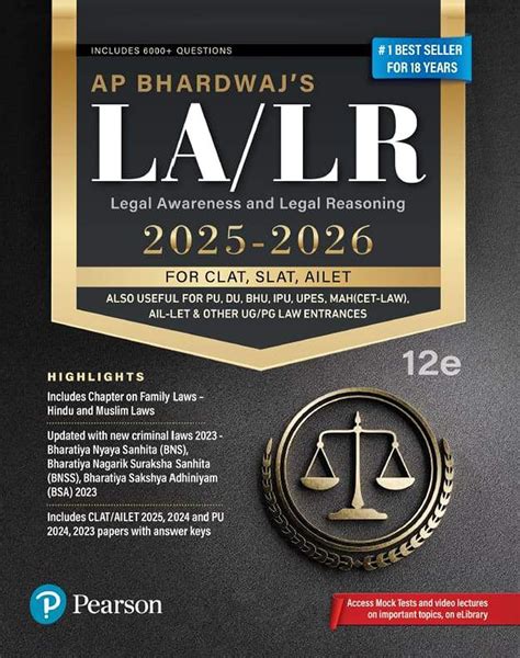 LA/LR Legal Awareness and Legal Reasoning (2025-26) | For CLAT, SLAT ...
