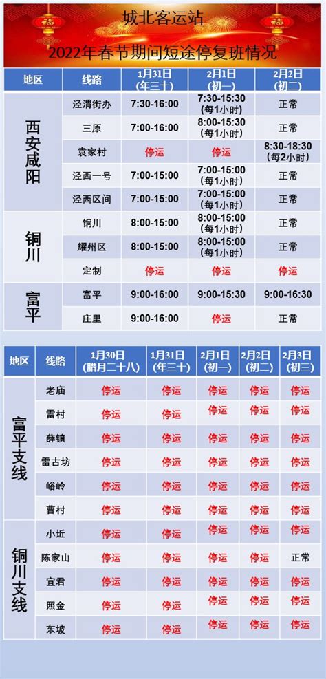 2022年西安各大汽车站春节班次时刻表（持续更新）- 西安本地宝