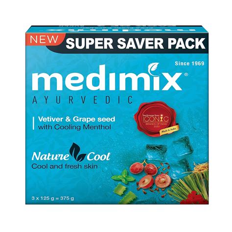 Buy Medimix Ayurvedic Cool Bathing Soap Bar With Menthol, Vetiver ...