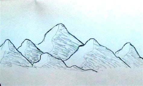 Simple Mountain Sketch at PaintingValley.com | Explore collection of ...