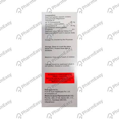 Esoz D 20mg Strip Of 15 Tablets: Uses, Side Effects, Price & Dosage ...
