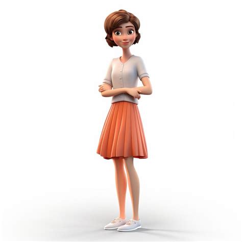 Eleanor 3d cartoon character full body rendering image | Premium AI ...