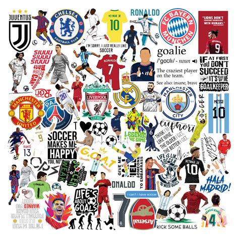 Football Vinyl Laptop Sticker Pack of 65 – Stickerly
