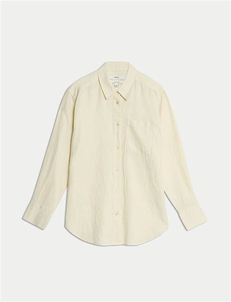Buy Pure Linen Oversized Shirt at Marks & Spencer