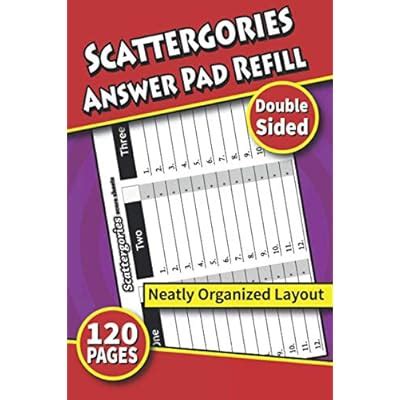 Buy Scattergories Answer Pad Refill: 120 Score Sheets for Scattergories ...