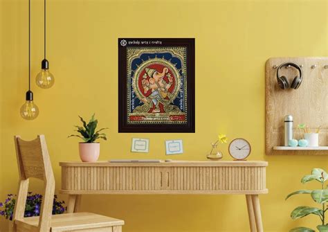 Narthana Vinayagar tanjore painting – SANKALP ARTS & CRAFTS