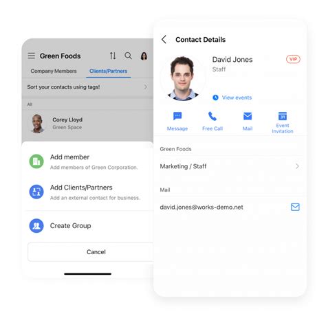 Contacts - Company structure and all members across - LINE WORKS