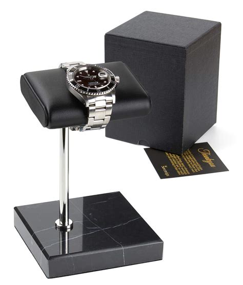 SOVEREIGN Watch Stand - Handcrafted Leather and Marble Watch Display ...