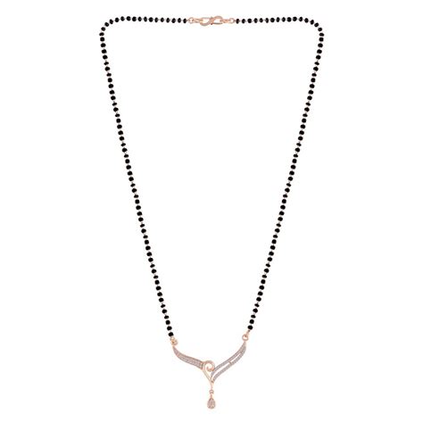 Etnico 18k Rose Gold Plated Traditional Single Line American Diamond P ...