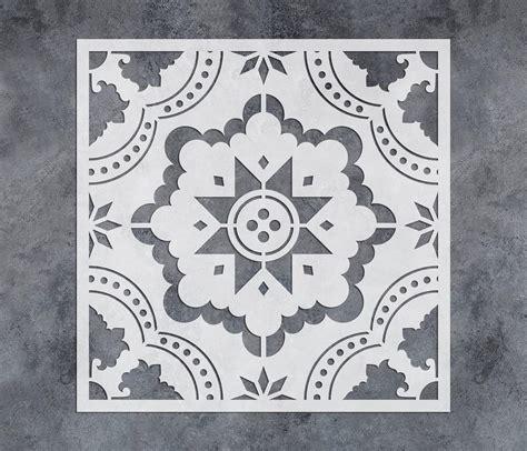 Amazon.com: GSS Designs Reusable Tile Stencils 12x12Inch Laser Cut ...