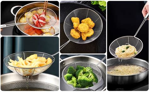 Konquer TimeS Deep Fry Mesh Jhara/Puri Strainer - Set of 3 Pcs (Silver ...