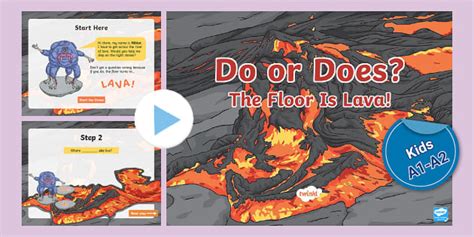 ESL Do or Does? The Floor Is Lava! [Kids, A1-A2] - Twinkl