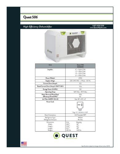 Quest 506 - Quest Dehumidifiers - PDF Catalogs | Technical ...
