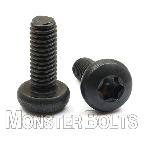 Bulk #10-32 Black Oxide Pan Head Screws | 6-Lobe Drive | Monster Bolts