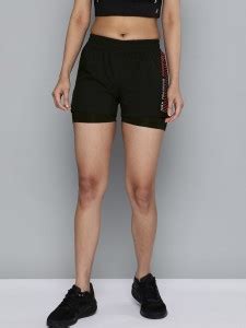 HRX by Hrithik Roshan Solid Women Black Sports Shorts - Buy HRX by ...