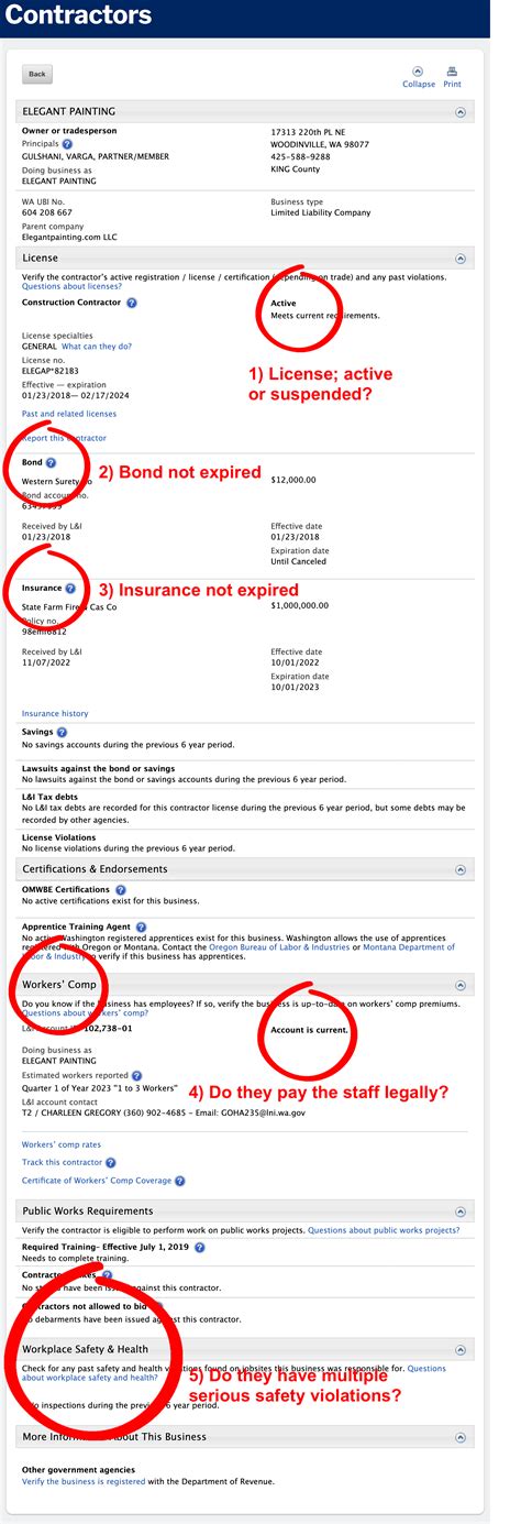 How to look up and verify Contractors in Washington State