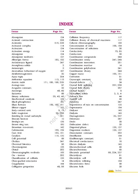 Lech1in - Ncert class 12 chemistry text book part 1 - 285 Index Terms ...
