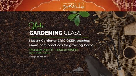 Gardening Class: Herbs, Joplin Public Library, April 11 2024 | AllEvents.in