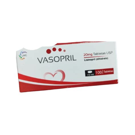 Vasopril Lisinopril 20 mg x unidad - Tienda online con envíos a domicilio