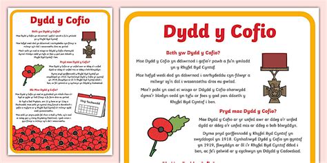 Poster Dydd y Cofio (teacher made) - Twinkl
