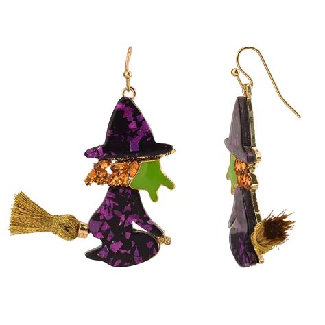 Celebrate Together™ Halloween Gold Tone Enamel & Glitter Witch on ...