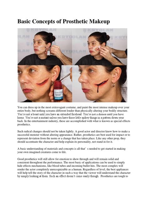 Image result for Prosthetic Makeup Tutorial