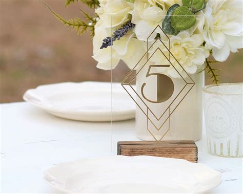 Buy Art Deco Acrylic Table Numbers Gold Wedding Centerpieces 20s Retro ...