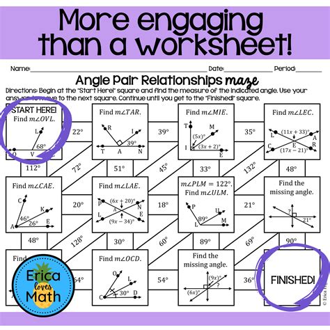 Angle Pair Relationships Activity Maze | Made By Teachers