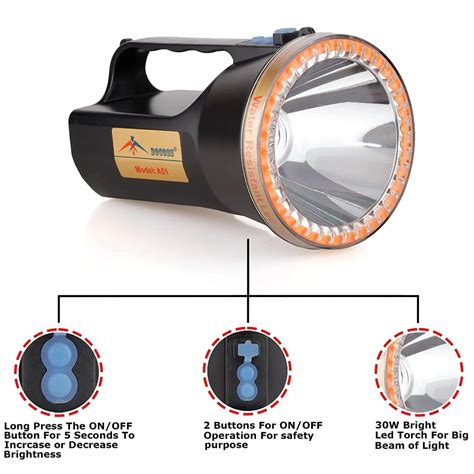 DOCOSS A51 -30 W Torch Light High Power Long Distance Long Range ,4800