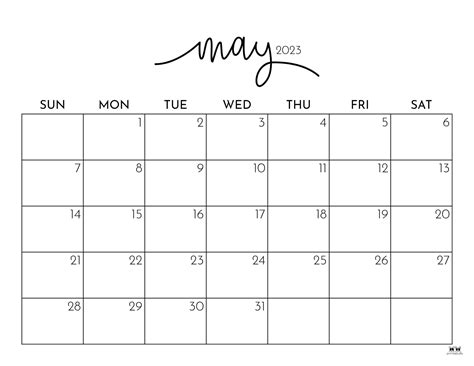 May 2023 Calendars - 50 FREE Printables | Printabulls